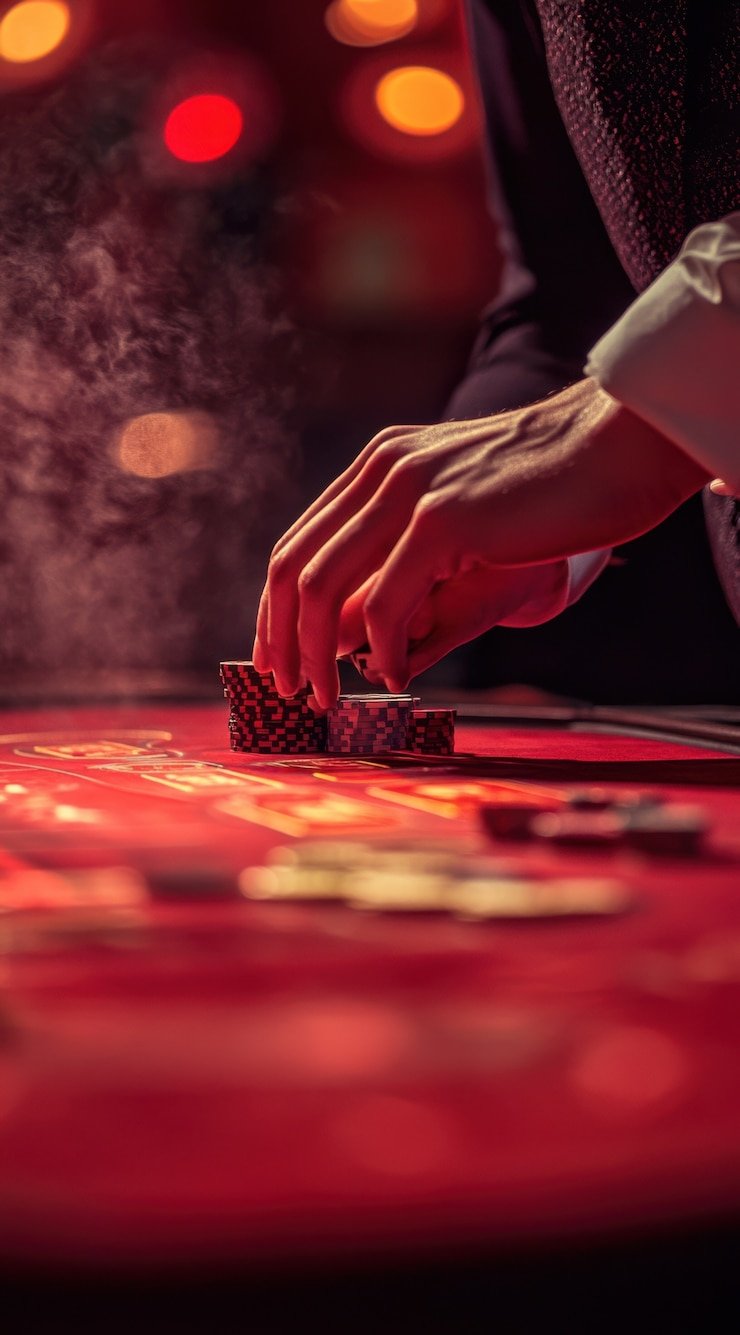 Antarmuka aplikasi mobile creeper menampilkan studio permainan langsung dengan meja roulette dan blackjack